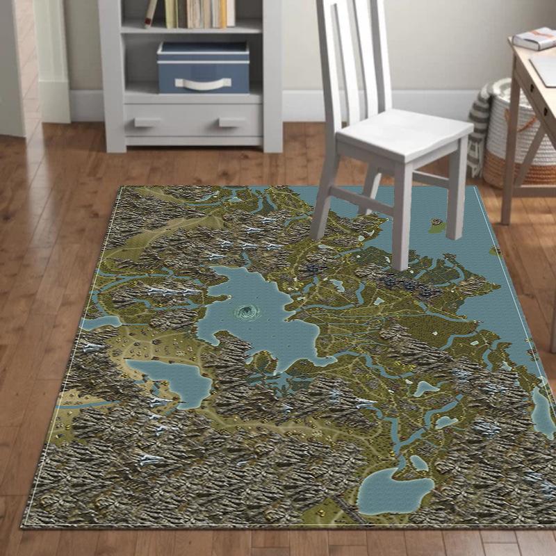 

Map Series Bedroom Living Room Printed Carpet, Home Floor Mat 40X60cm upgrade encryption