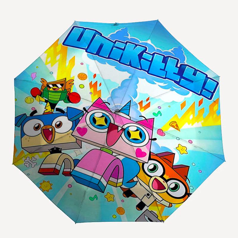 1pc Unikitty! Outdoor Umbrella - Automatic Opening & Closing, Portable 3-Fold Design with 8-Rib Iron Frame - Perfect Gift for Fans, Travelers, Everyda