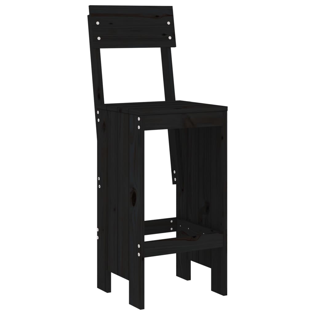 Vidaxl Bar Stools, 2 Pcs, Black, 40X48.5X115.5 Cm, Pine Wood