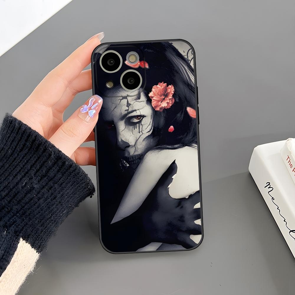 Cool Gothic Sculpture Girl Phone Case For Iphone 16 Plus 15 14 Pro Max 13 Mini 11 12 Xr X Xs 6 7 8 SE Plus Back Cover