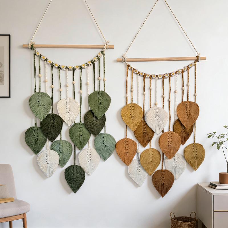 Hand-Woven Leaf Tapestry Wall Hanging for Home Décor