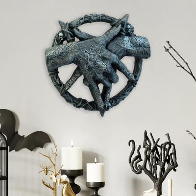 Teufelshand, Ziegenhorn-Figur, Wanddekoration, für Zuhause, Büro, Wohnzimmer, Badezimmer, Wandkunst, gruselige Dämonenhand, Kunstharz-Statue, Skulptur, Wandornament