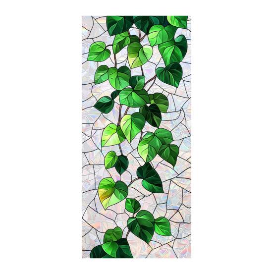 Flower Window Privacy Film, Decorative Static Cling Stickers, Waterproof Glass Cling, 39.4x17.7in Anti-Glare Static Glass Sticker for Home Bathroom