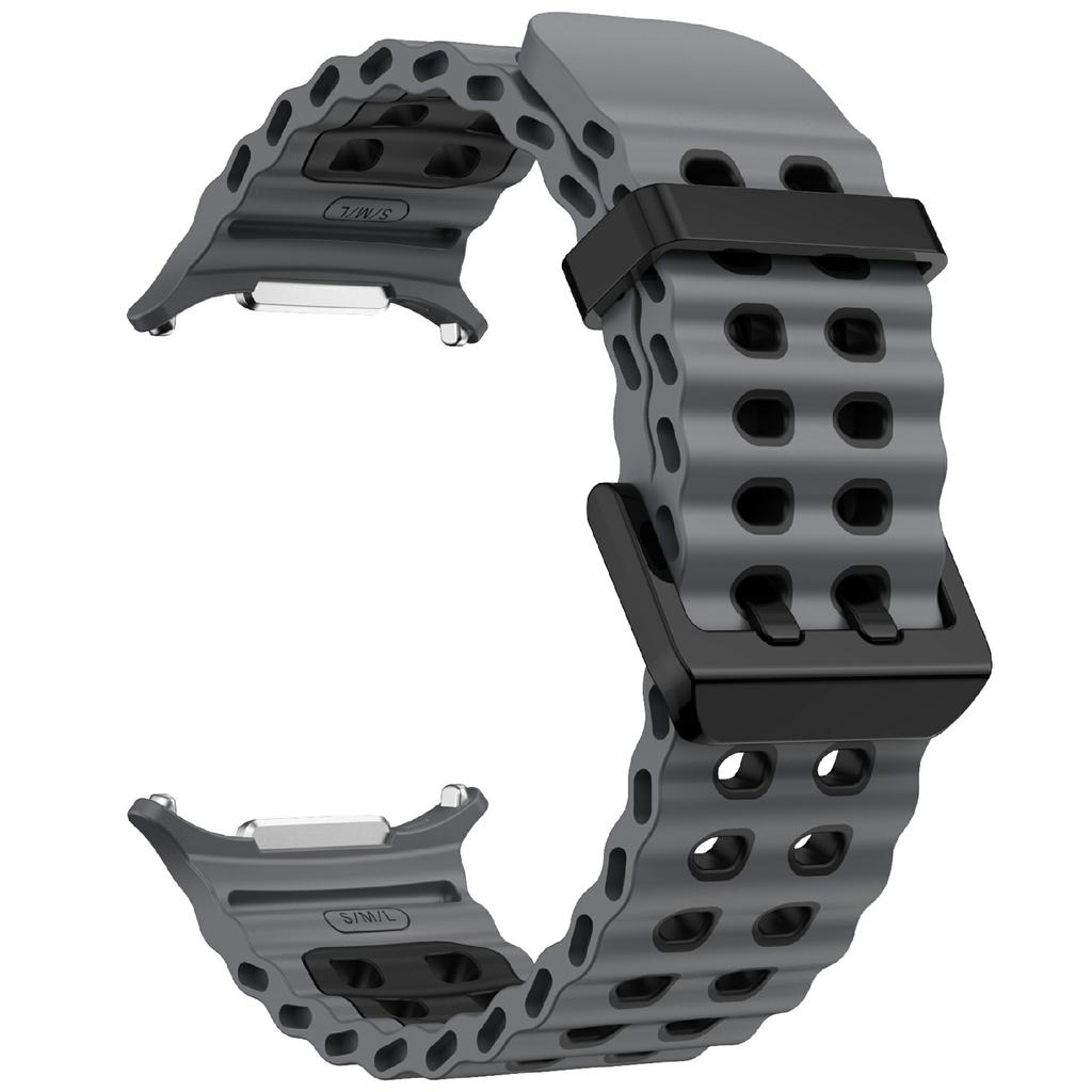 KALEBOL For Samsung Galaxy Watch Ultra 47mm Silicone Watch Band Dual Color Ocean Wrist Strap