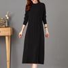 Mom autumn dress large size temperament dress long sweater mid-autumn and winter versatile loose backing skirt thick