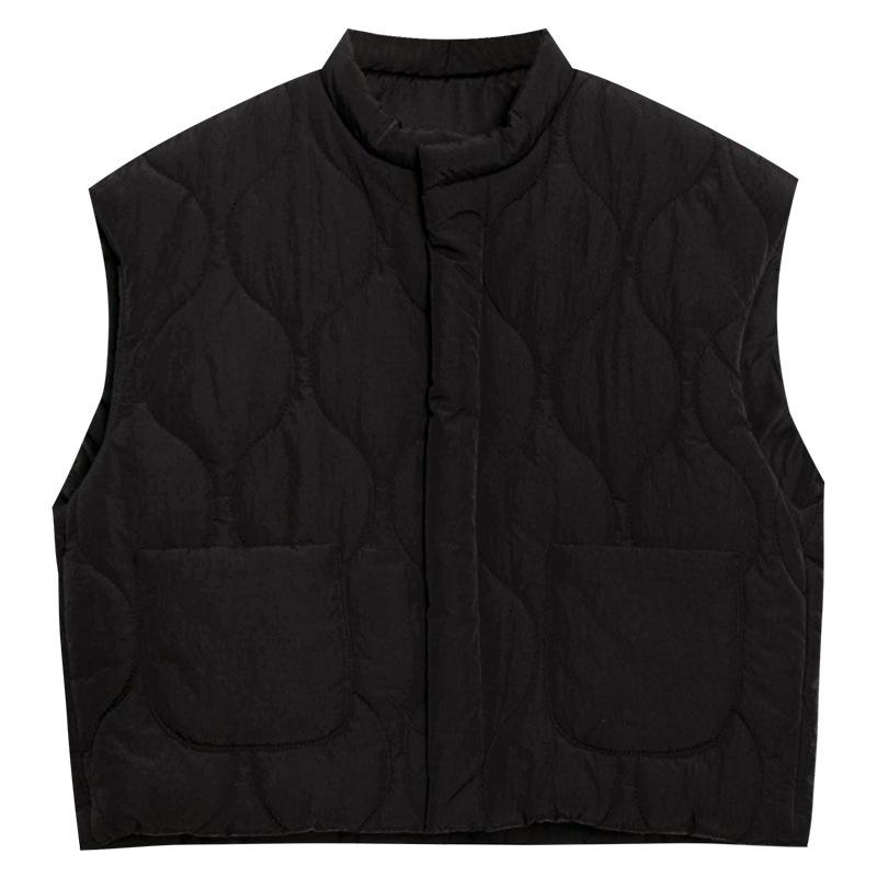 Boys Autumn and Winter Solid Color Simple Thickened Warm Vest Middle and Small Children Loose Casual Convenient Jacket