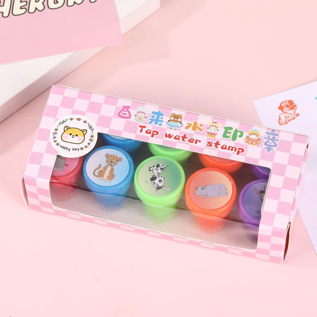 Children's Cartoons Encourage Comments Stamps Kindergarten Teachers Stamp Colored Tap Water Stamp Toys