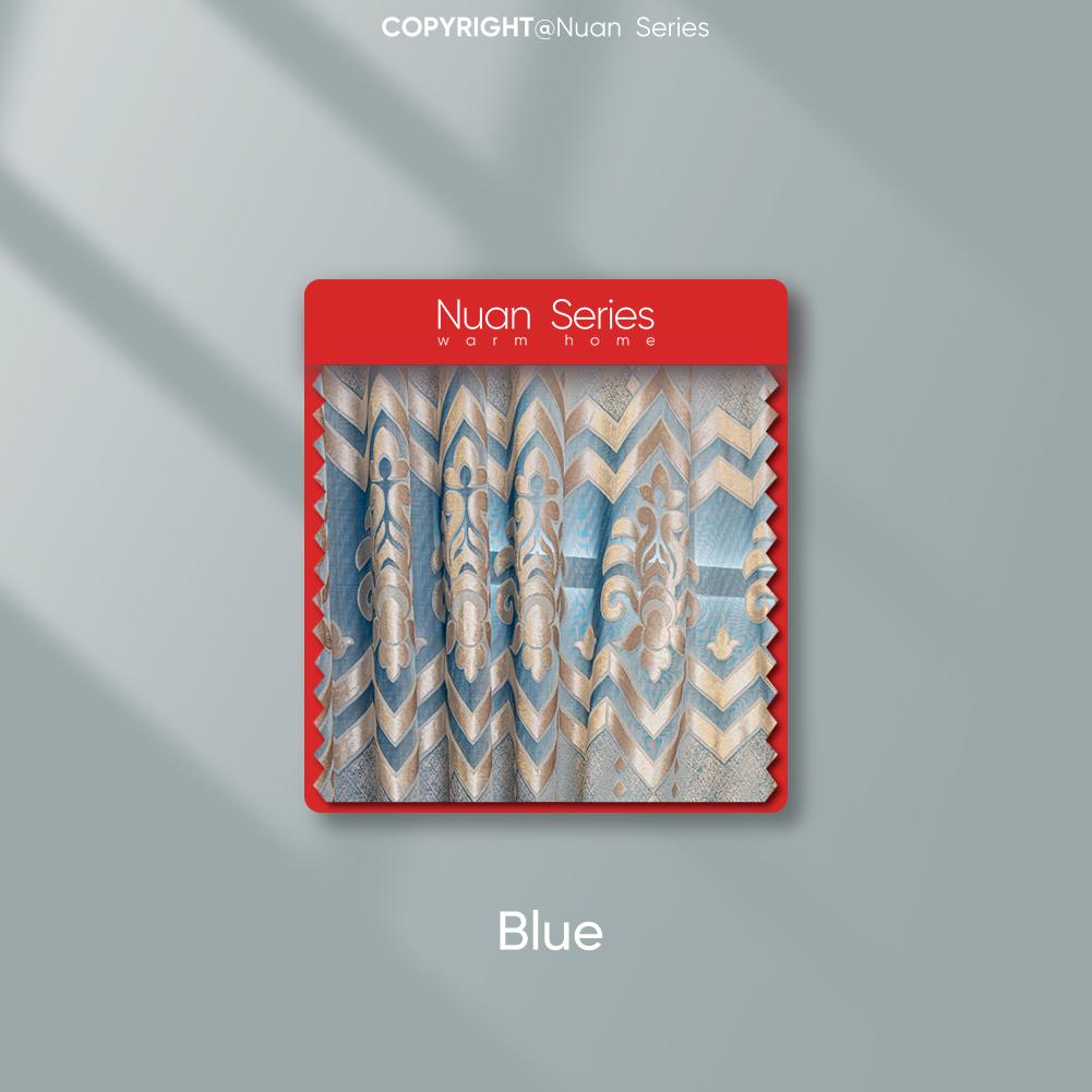 

1 шт. серия Nuan, 40-70% затемняющие европейские полые жаккардовые удобные шторы для гостиной, спальни, домашний декор W150cm x L260cm синий