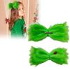 Green Large Furry Hair Bow Christmas Hair Clip Women Girl Costume Party