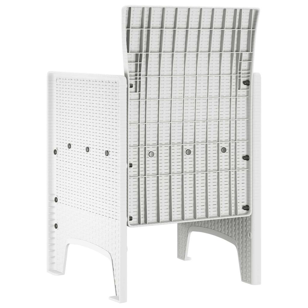 Garden Chair with Cushion 2 pcs White 53 x 49 x 85 cm Polypropylene