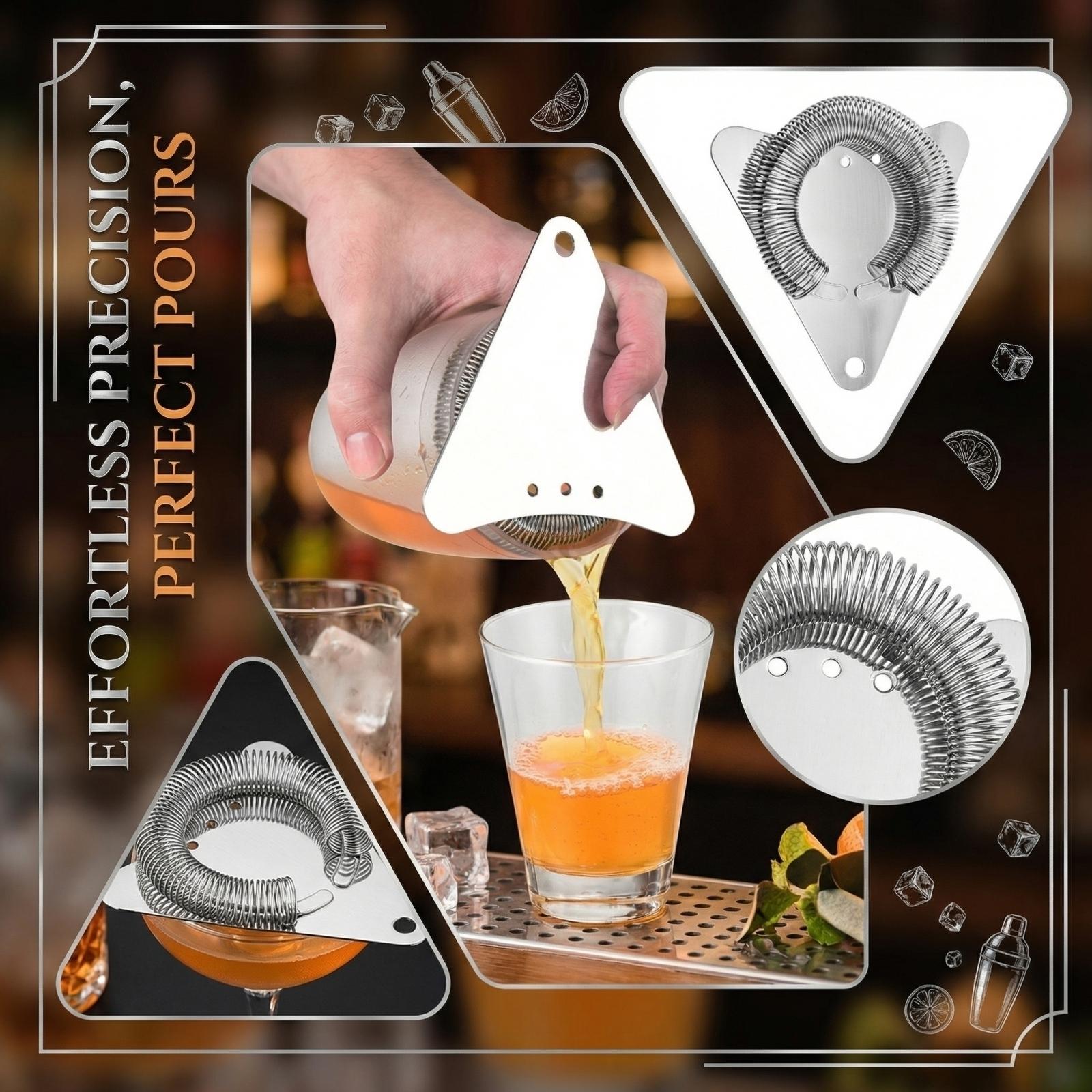 

Сито-стрейнер для коктейлей из нержавеющей стали, сепаратор льда для коктейлей One Size серебряный