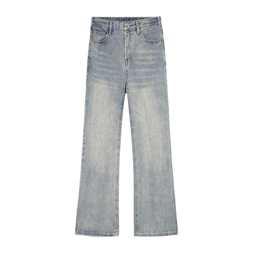 Straight jeans men's micro-pull high waist lift gear washing old source spot wholesale