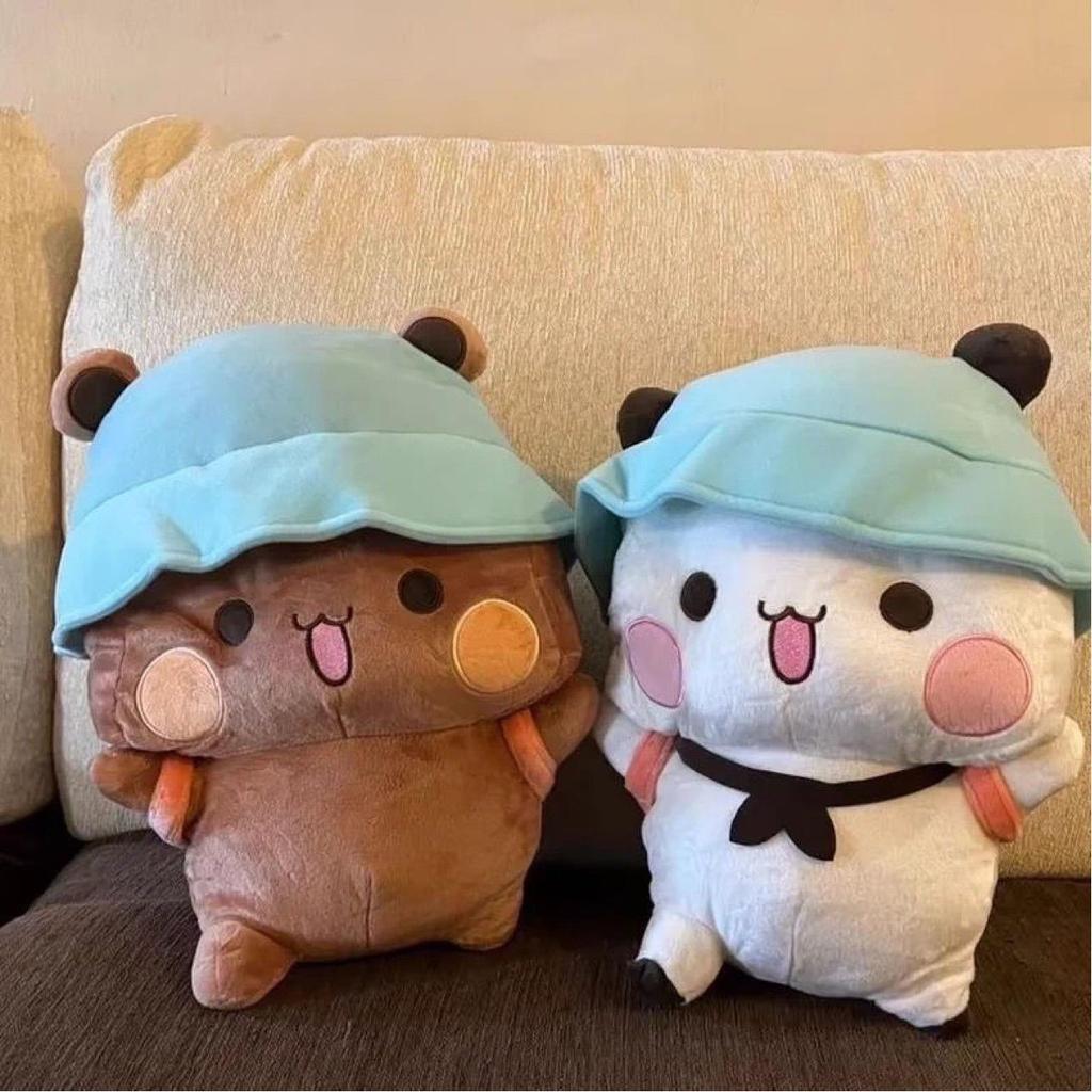Cute Panda Plush Doll - Bedside Toy & Cartoon Couple Gift for Girls' Birthdays