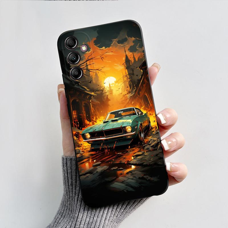 For Samsung A14 Case Galaxy A14 5G Cover SM-A145F A145M SM-A146B Luxury Fashion Black Silicone Phone Case Shockproof Back Cover