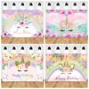 Rainbow Unicorn Birthday Backdrop for Girls  Newborn Baby Shower Decor Photography Banner for Photo Studio ShootsTapestry