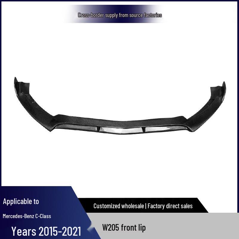 Mercedes-Benz W205 C-Class Carbon Fiber Front Lip Spoiler Chin Diffuser Accessory