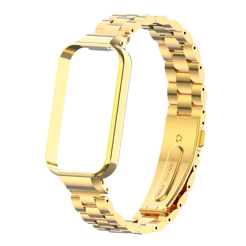 Strap for Xiaomi Mi Band 8 Active Bracelet for Redmi Smart Band 2 Stainless Steel Metal Watchband Mi Band 8 Active