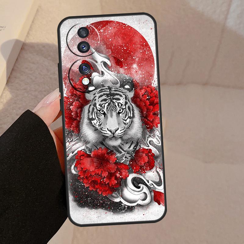 

Tiger Red Sun Japan Art Case For Honor X9b X9a X8a X7a X6a X6 X7 X8 X9 8X 9X Honor Magic 5 Pro 50 70 90 Lite Cover Honor X8a