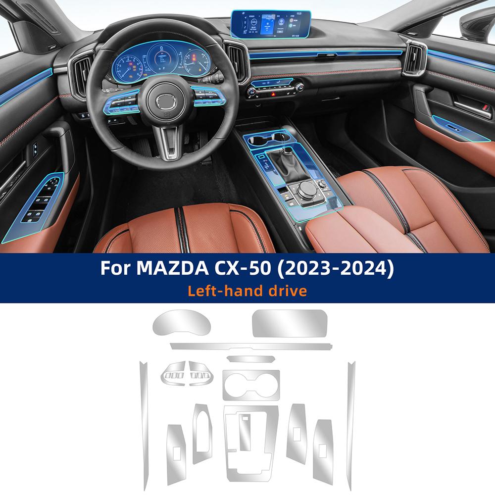Για MAZDA CX-50 CX50 2024 Αυτοκόλλητο Αντιχαρακτικό Εσωτερικό Αυτοκινήτου Κεντρική Κονσόλα Media Ταμπλό Πλοήγηση Φιλμ Προστασίας TPU