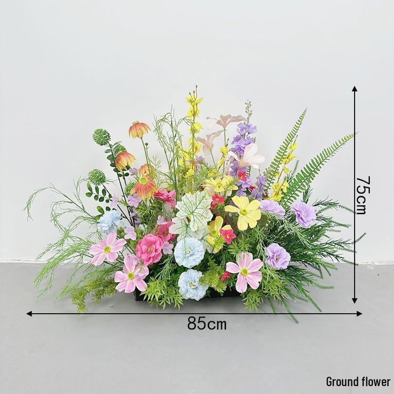 Monet Garden Wedding Arrangement: Mori Style Artificial Flower Row for Ground, Window, and Hotel Decoration.