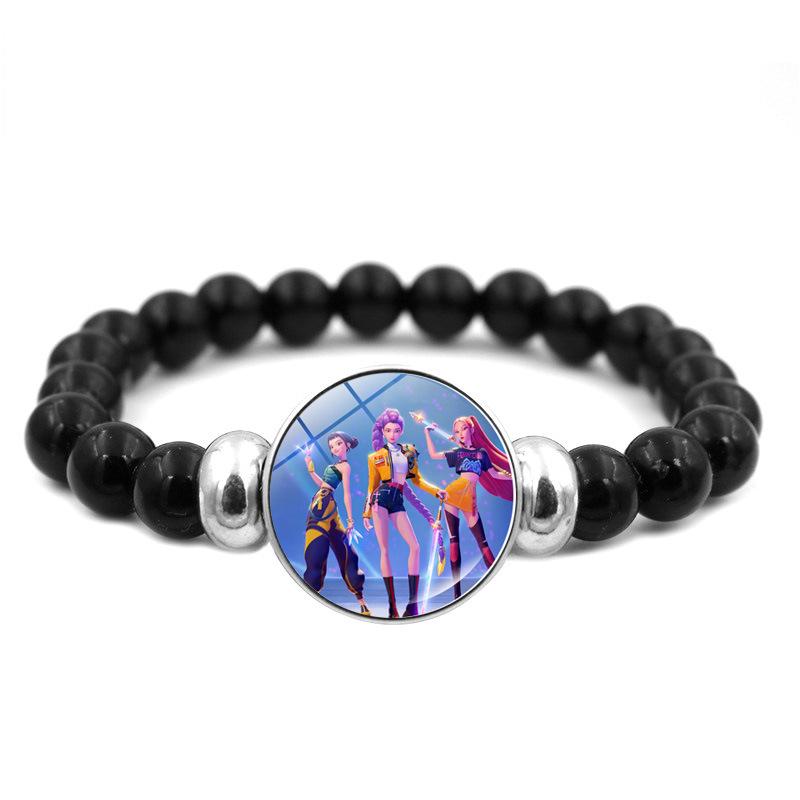 K-Pop Demon Hunters Handmade Glass Bead Bracelet Huntr-X Rumi Zoey Mira Bangles Unisex Jewelry Accessories Fans Gift