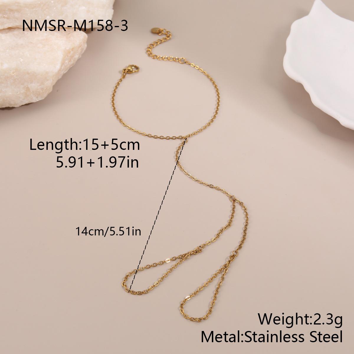 GEMCHIC Women s Stainless Steel Finger Chain Bracelet - Fashion Minimalist High-End Hand Jewelry for Women, Cross-Border Hot Selling
