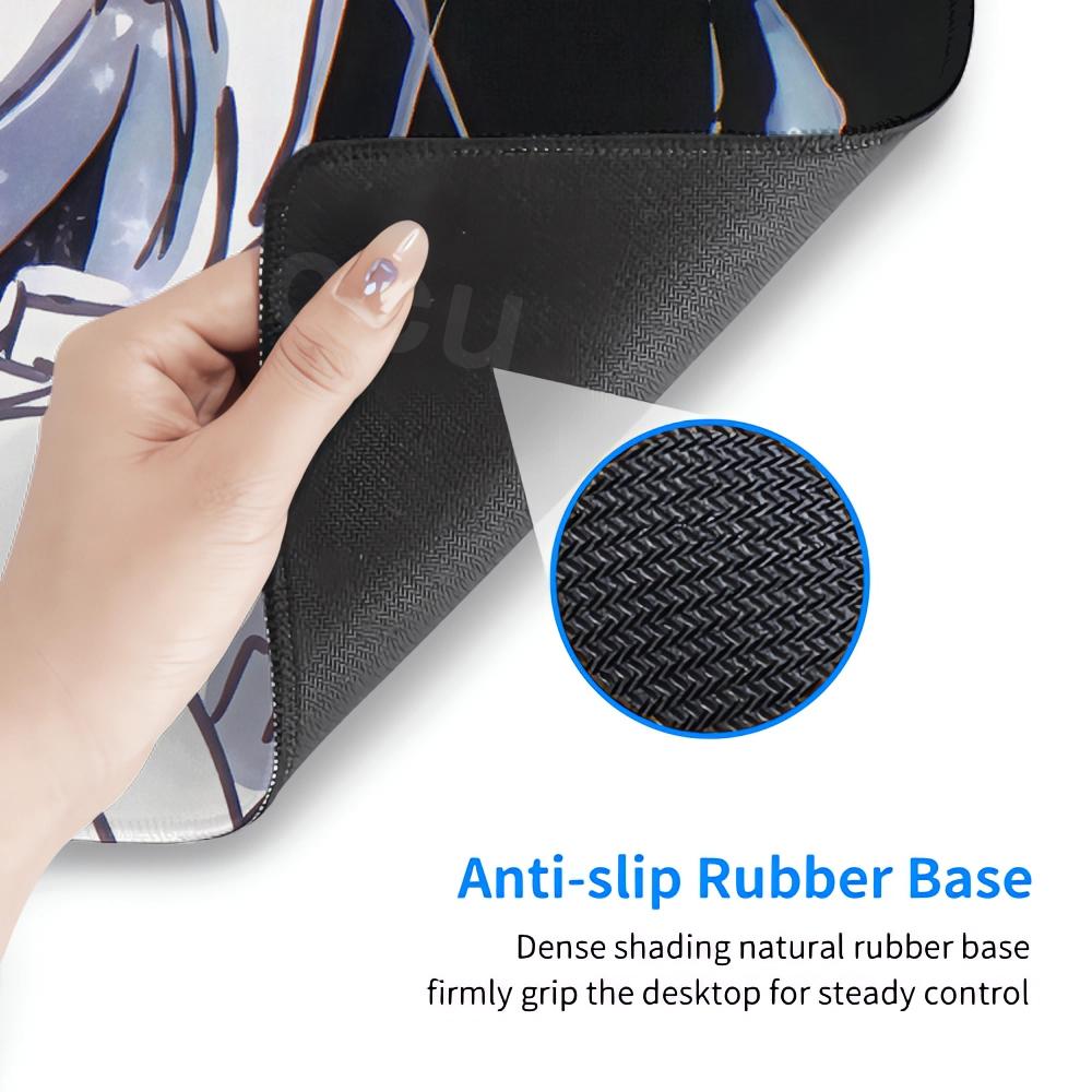 Schwarz-Weiß Anime Mädchen Mauspads Gamer Tastatur Schreibtischunterlage XXL Laptop Tischmatte Große Spielmatte Büro PC Zubehör Gaming Pads
