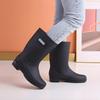 Waterproof Rain Shoes Women's Winter Mid-tube Work Rubber Shoes Warm Fashion Water Boots Rain Boots Water Shoes Adult Non-slip Kitchen
