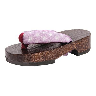 Geta Burnt Girls [KYOETSU] Clogs, Dull, Paulownia, (4 Lilac, Measurement_19_point_5_centimeters)