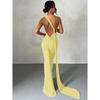 One Shoulder Rückenfrei Verstellbarer Schal Loop Gerafftes Sexy Maxikleid Damen Elegant Y2K Streetwear Festival Outfit