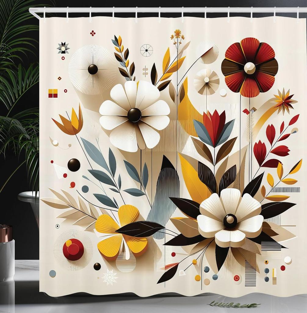 Oriental Atmosphere Warm Tone Mandala Gorgeous Life Tree Shower Curtain, Fabric Bathroom Decorative Shower Curtain With Hook