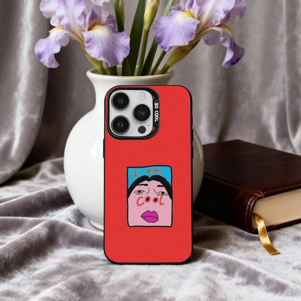 Funny I Am C-Cool Pattern Phone Case For iPhone17,16,15,14,13,12,11 Plus,Pro Max Black Candy silver phone case