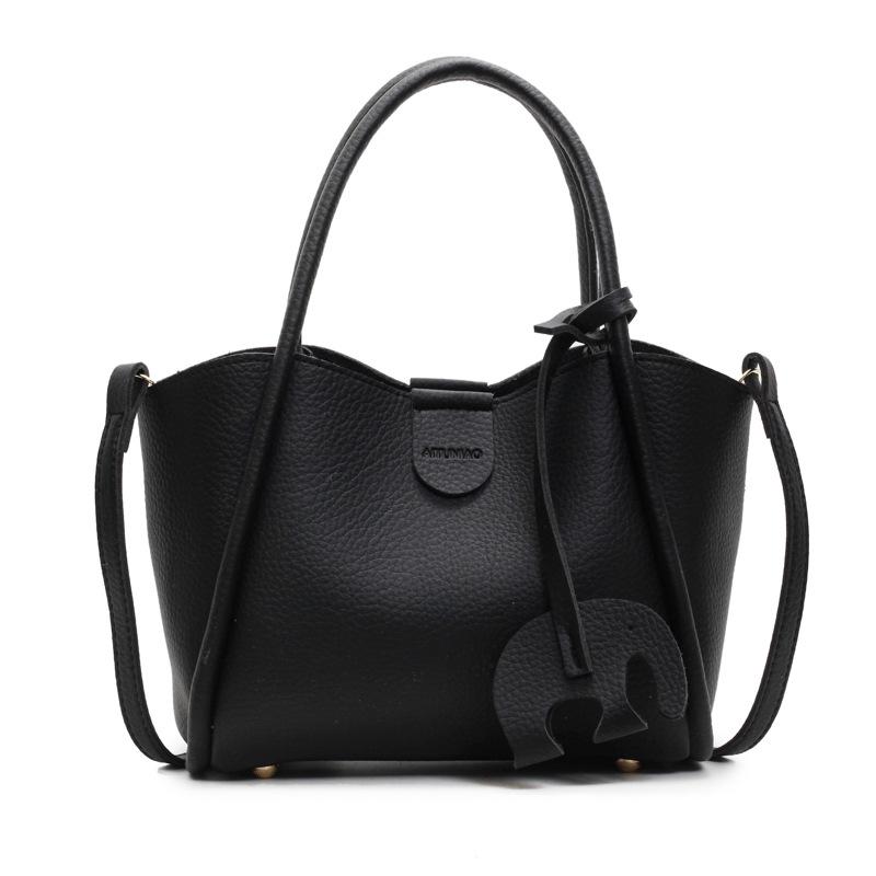 Premium Texture Portable Mother and Child Bag New Retro Fashion Versatile Commuter Vegetable Basket Bucket Bag Messenger Bag