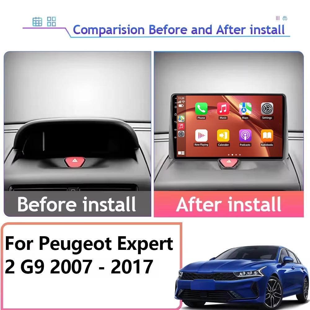 Autorádio Carplay Pre Peugeot Expert 2 G9 2007 - 2017 Navigácia GPS Android Auto Bluetooth Multimediálny prehrávač Head 2din WiFi