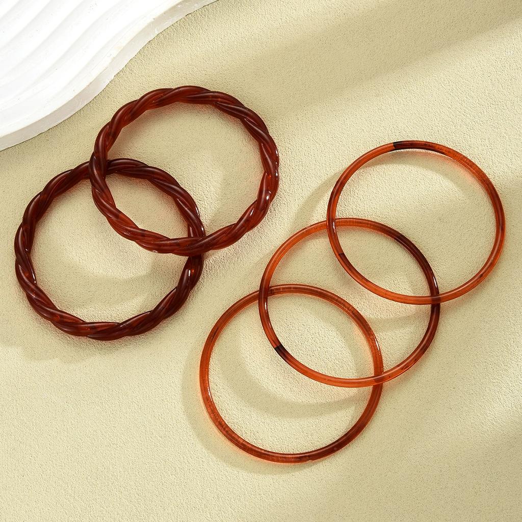 iF ME Zestaw Vintage Bransoletek z Żywicy Akrylowej, Minimalistyczne Luksusowe Stackable Bangles dla Kobiet