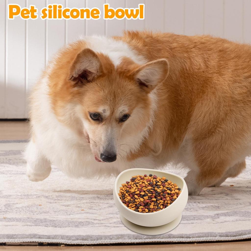 Silicone Cat Bowl Cat Dishes Whisker Friendly Feeding Dish with Suction Cups Prevent Spills Wet and Dry Food Water for Puppies