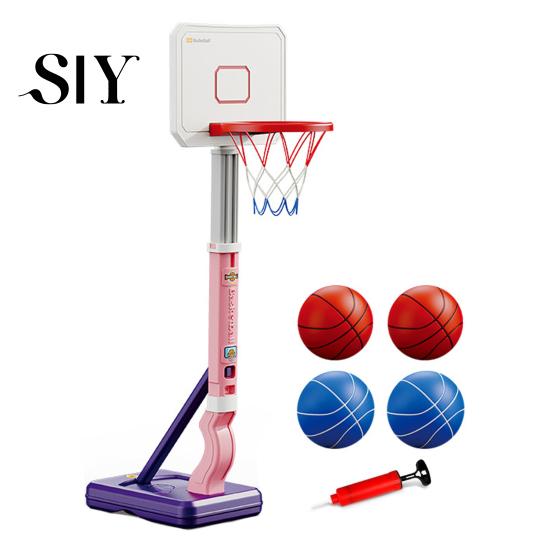 Verstellbares Pool-Basketball-Set Poolkorb-Spielzeug mit 4 Bällen Luftpumpe Höhe Schwimmen Outdoor Kinder Innen Garten Wurfspiel Set Jungen Mädchen