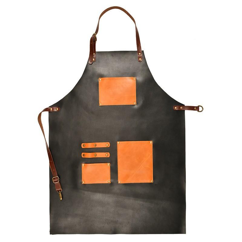 

Pu Leather Apron Bar Café Barbecue Restaurant Waterproof And Oilproof Apron 80*60