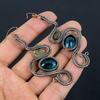 Blue Topaz Earrings, 999 Copper Wire Wrapped Gemstone Jewelry, Handmade Earrings, For Thanksgiving