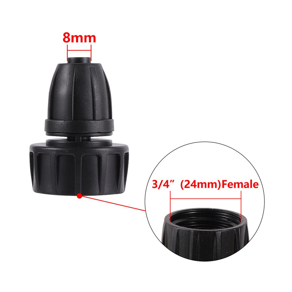Mirco-Drip Irrigation System Fittings 3/4" Female Thread Locked Straight Connector DN16 8/11 4/7mm Hose Pipe Joint EU Standard