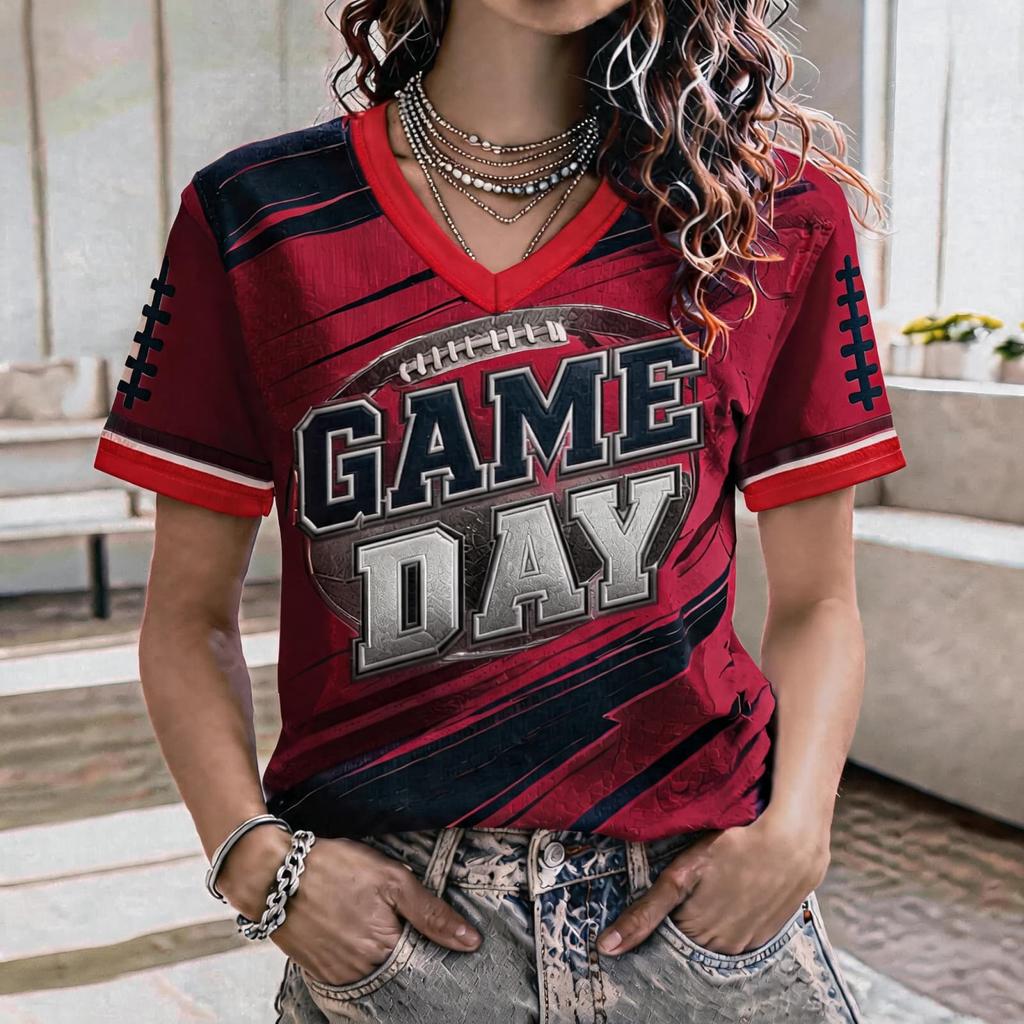 Women's Football Fan Shirt for Day Cheering and Support at the Stadium