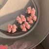5Pcs So Cute Girls Pink Rose Flower Heart Bow Peach Mini Hairpin Set Sweet Hair