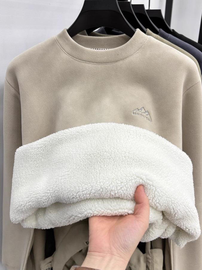 Men's Lambswool Velvet Thick Round Neck Winter Sweater - Super Warm Hoodie
