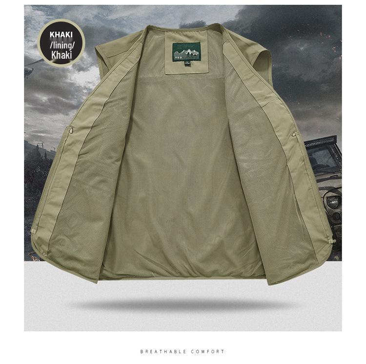 Wasserdichte Weste für Herren mit mehreren Taschen, schnelltrocknend, für Outdoor-Aktivitäten wie Fotografie, Angeln und Bergsteigen