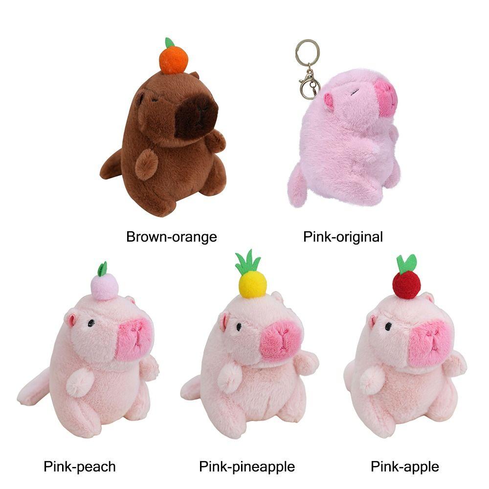 Plush Wagging Tail Capybara Doll Cute Fluffty Animal Doll Creative Cartoon Capybara Doll  Kids Toy