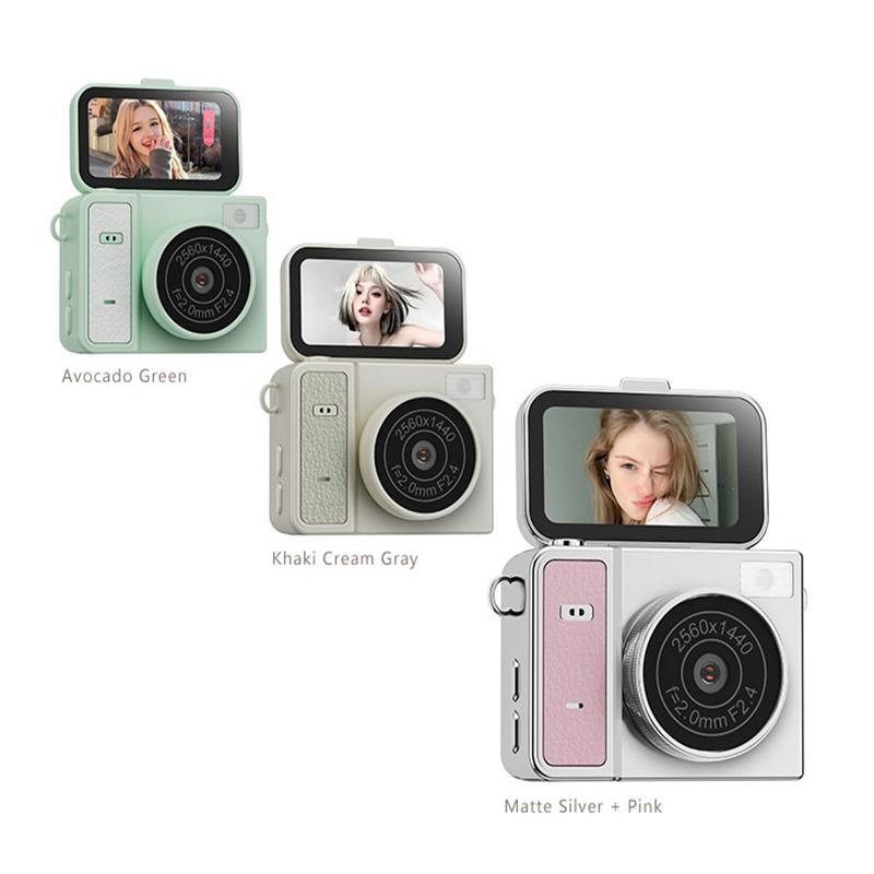S162 Thumb Keychain Camera 1.47-Inch Flip Screen Mini Action Camera Retro Style 2K Very Small Camcorder Video Recorder