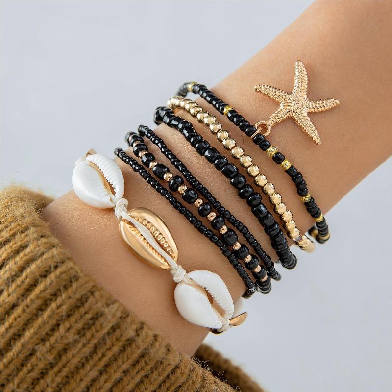 Böhmisches Seestern Perlen Muschel Armband Sommer Strand Wind Urlaub Mehrschichtiger Schmuck