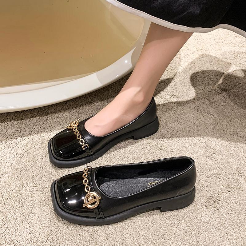 Fashion Shoes for Women 2024 Moccasins Square Toe Ladies Summer Footwear Black Low Heel Elegant Fashion on Sale Casual Chic Spring