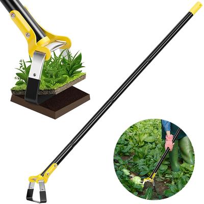 Hacke, Gartenwerkzeug, langer Griff, strapazierfähig, verstellbar, Gartenhacke aus Edelstahl mit Schlaufe und Steigbügelfunktion zum Jäten, 76,2–152,4 cm