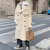 Abrigo de Invierno para Hombre Doble Botonadura Mangas Largas Solapa Color Sólido Botones Mantente a la Moda Holgado Ropa de Abrigo Longitud Media Gabardina para Hombre para la Calle